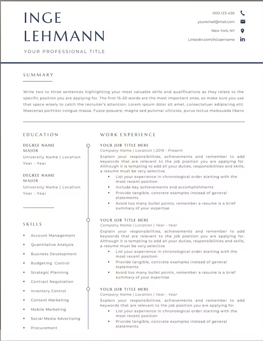 A creative resume template design from ResuFlex